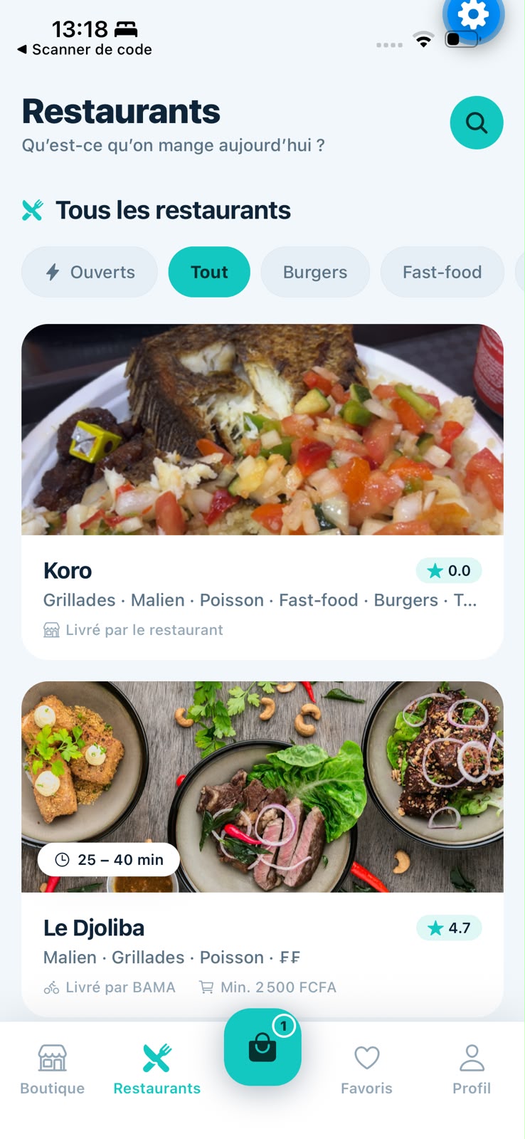 Restaurants et livraison à Bamako